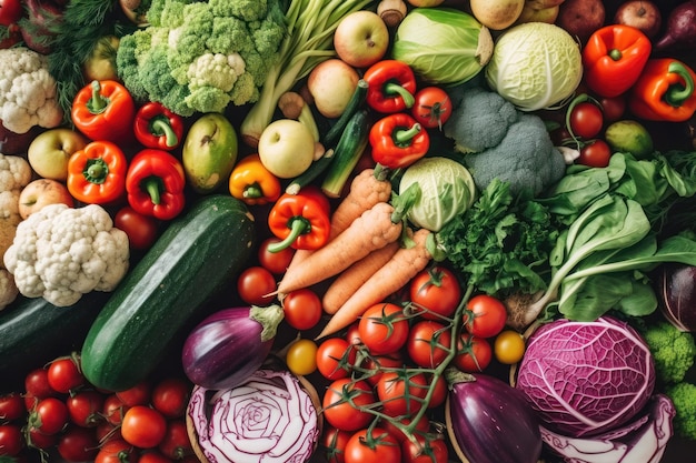 Różnorodne warzywa, w tym jedno z napisem „organiczne”