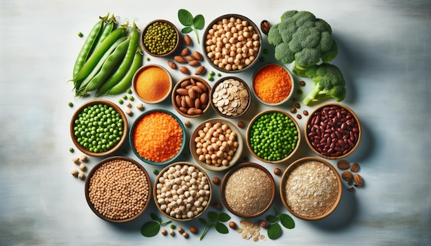 Różnorodne źródła białka wegańskiego rośliny strączkowe orzechy i ziarna