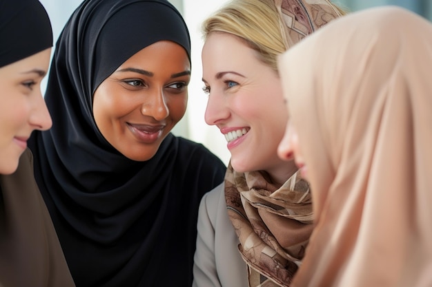 Zdjęcie różnorodność etniczna ludzie z różnych kultur uczestniczący w inkluzywnej i uczciwej rozmowie kwalifikacyjnej