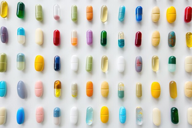 Różnorodność farmaceutyczna Kolorowe pigułki i kapsułki
