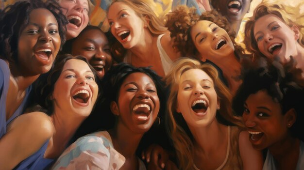 różnorodność rasowa kobiet dramatyczny portret