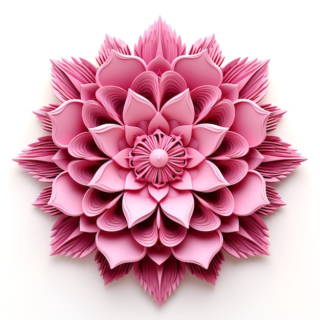 Różowa 3D kwiat mandala sztuka