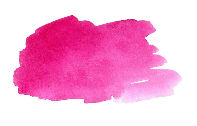 Zdjęcie różowa akwarelowa farba ręczna na białym tle na białym tle