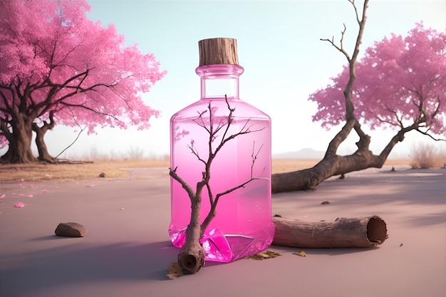Różowa butelka