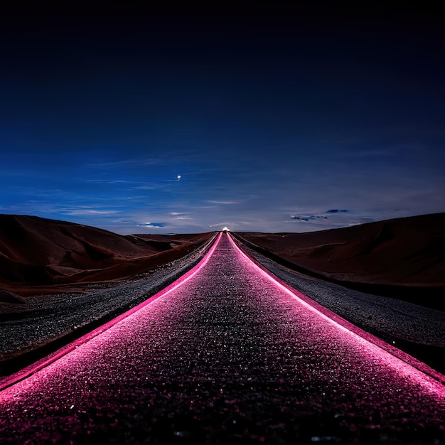 Różowa droga w stylu Tron na pustyni