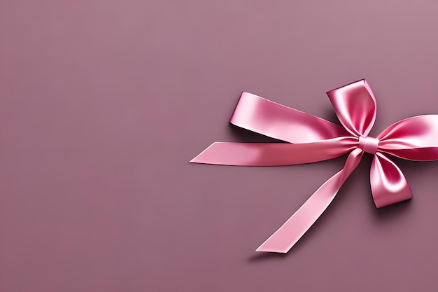 Różowa jasna wstążka taśma kokardkowa izolowana na przezroczystym tle widok z góry miejsce na kartkę z życzeniami prezent