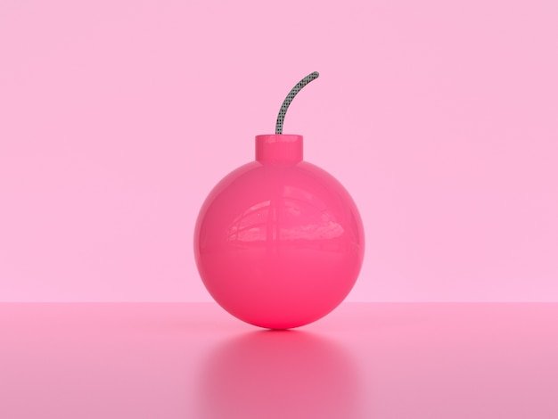 różowa kula piłka wybuch 3d rendering różowa scena