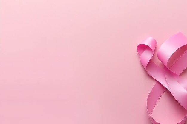 Różowa lub fioletowa wstążka jako symbol świadomości raka piersi lub epilepsji i miejsce na kopię Światowy dzień walki z rakiem