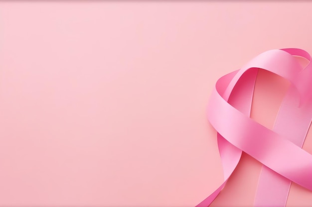 Różowa lub fioletowa wstążka jako symbol świadomości raka piersi lub epilepsji i miejsce na kopię Światowy dzień walki z rakiem