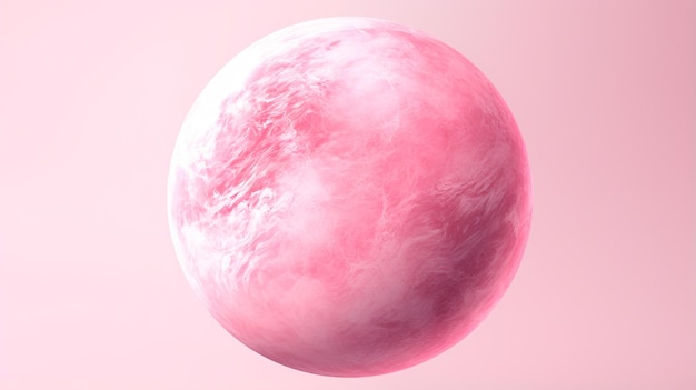 Zdjęcie różowa planeta z księżycem