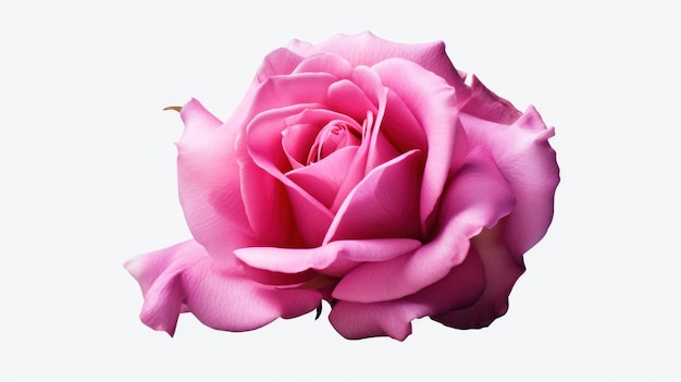Różowa róża jest przed białym tłem.