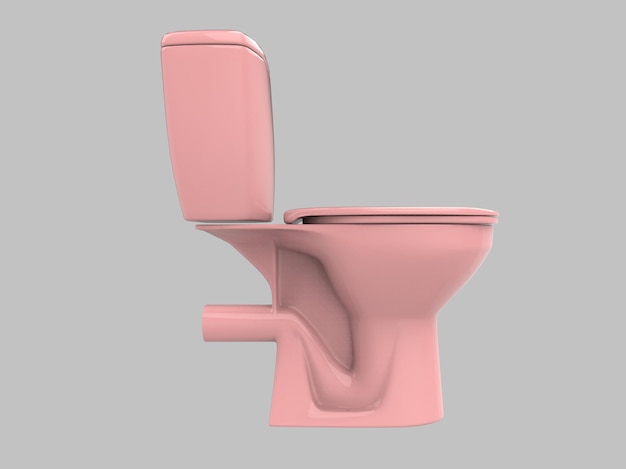 Różowa szafa toaleta łazienka wc porcelana ilustracja 3d