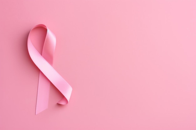 Różowa wstążka świadomości raka różowe tło Generacyjna sztuczna inteligencja