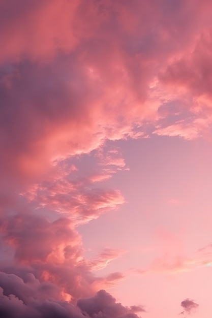 Różowawy zachód słońca z chmurami na wysokooktanowych tłach