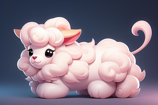 Zdjęcie różowe animowane zwierzę ikona owiec anime gra postać zwierzęta tapeta tło