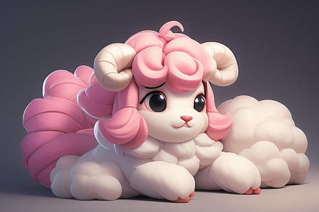 różowe animowane zwierzę ikona owiec anime gra postać zwierzęta tapeta tło