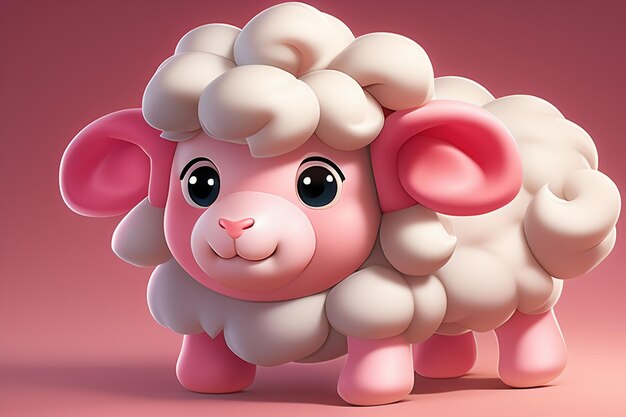 Zdjęcie różowe animowane zwierzę ikona owiec anime gra postać zwierzęta tapeta tło
