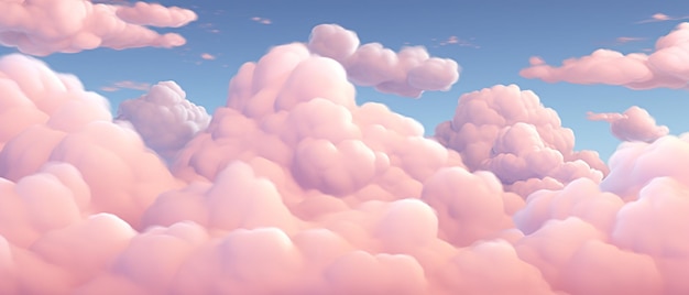 Różowe chmury renderowanie kreskówki