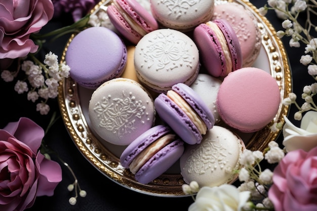 Różowe francuskie macarons