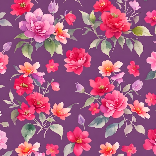 Różowe kwiaty na fioletowym tle