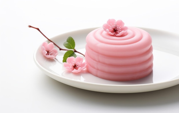 Różowe mydło na białym talerzu