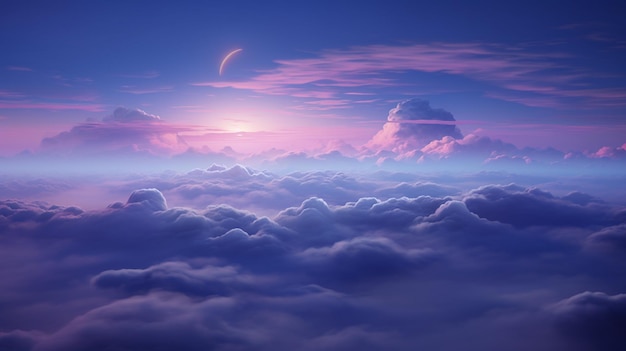 różowe niebo z wieloma chmurami w stylu realistycznego, hiperszczegółowego renderowania zjawiskowych środowisk
