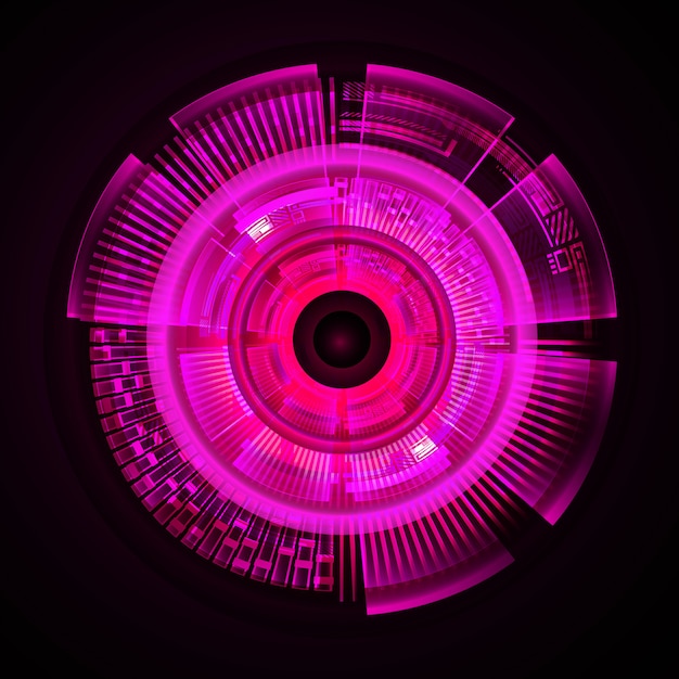 różowe oko cyber obwodu przyszłości technologii koncepcja tło