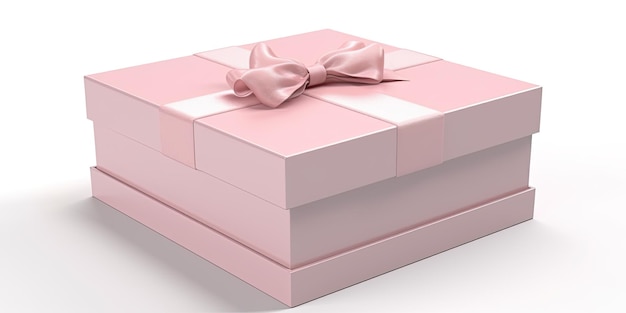 Różowe pudełko upominkowe na obchody dnia Mother39s Day urodziny Walentynki koncepcja AI generative