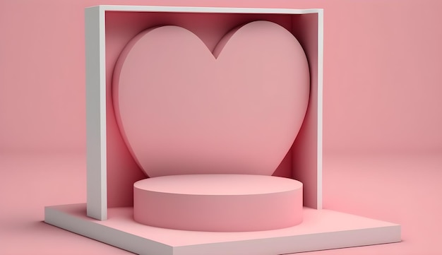 Różowe pudełko z pudełkiem w kształcie serca w środku.