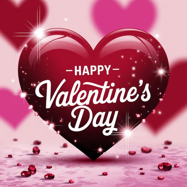 różowe serce z napisem "Valentine"