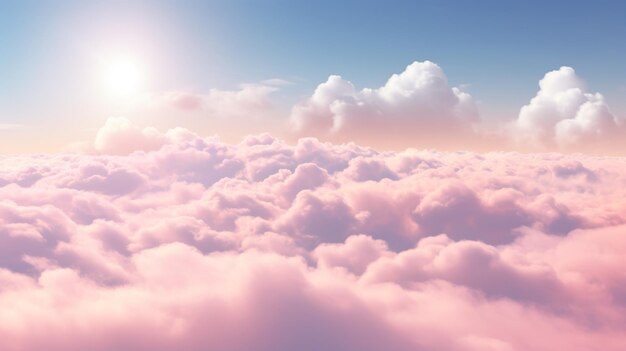 Różowe tło nieba z pastelowym kolorem