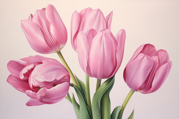 Różowe tulipany Barbicore Kartka na Dzień Matki