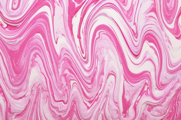 Różowo-biała tekstura farby akrylowej tło wzór dzieł sztuki marmurowej