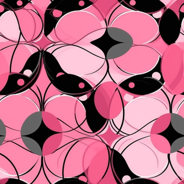 Zdjęcie różowo-czarne tło z czarno-różowym wzorem z napisem „love”.
