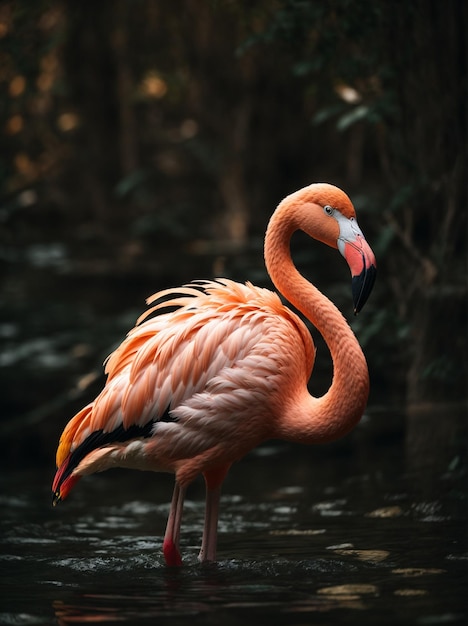 Różowy flamingo piękny portret