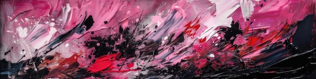 Różowy i czarny delikatny obraz abstrakcyjny tekstura tła panoramiczny transparent generatywny AI