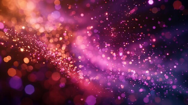 Zdjęcie różowy i fioletowy efekt bokeh błyszczące efekty światła gwiezdne niebo