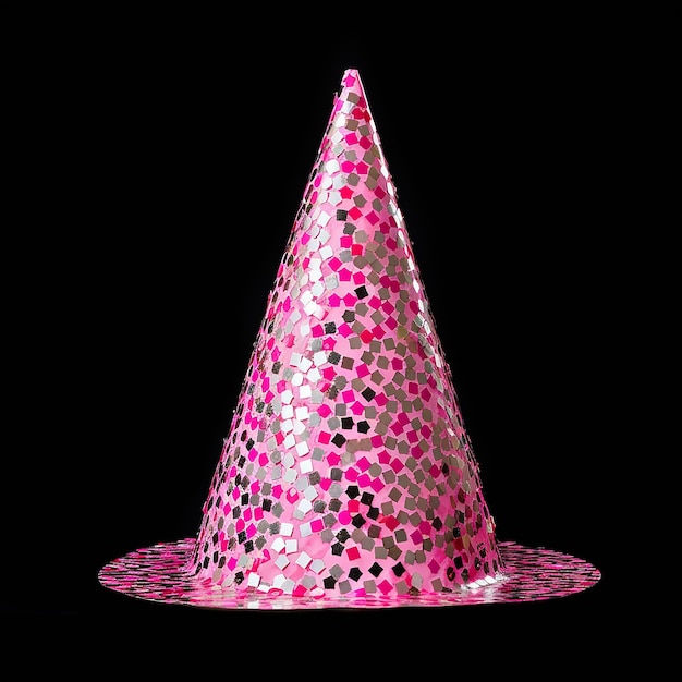 Zdjęcie różowy kapelusz urodzinowy wyizolowany na jasnym