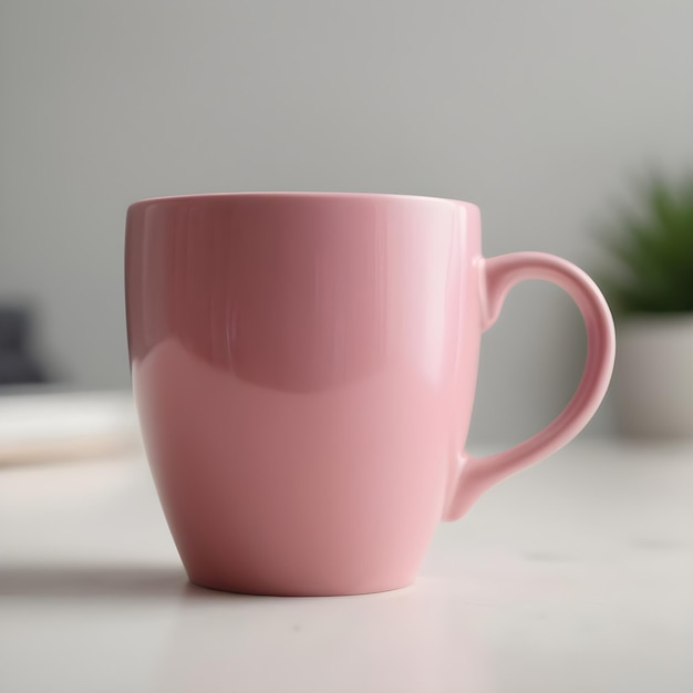 Zdjęcie różowy kubek do kawy