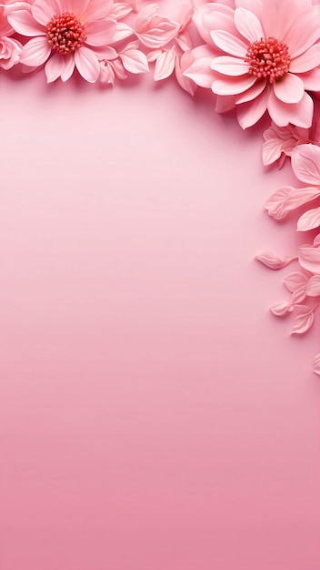 Zdjęcie różowy kwiat na różowym tle botaniczne tapety do prezentacji szablon