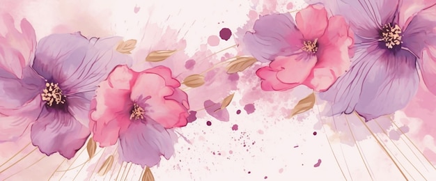 Różowy kwiatek z fioletowym tłem
