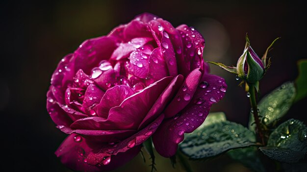 Różowy kwiatek ze ślimakiem