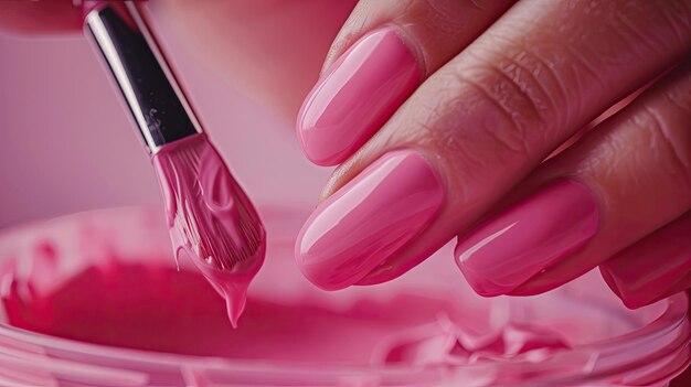 Różowy manicure Generatywna sztuczna inteligencja