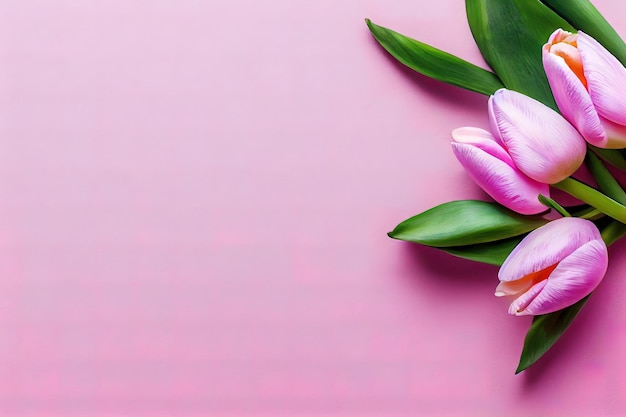 Różowy piękny kwiat z miejsca kopiowania 3d ilustrowane