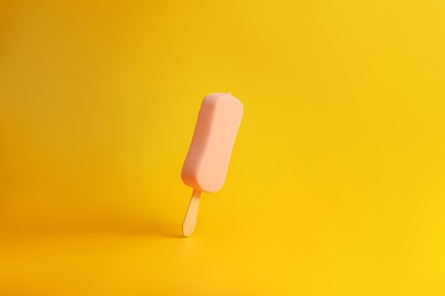 Różowy Popsicle Lody Na żółto