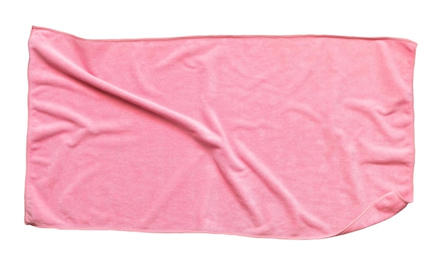 Różowy ręcznik plażowy na białym tle