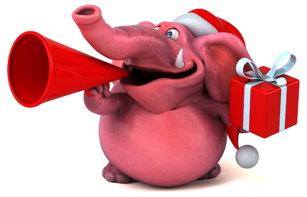 Różowy słoń - 3D ilustracja