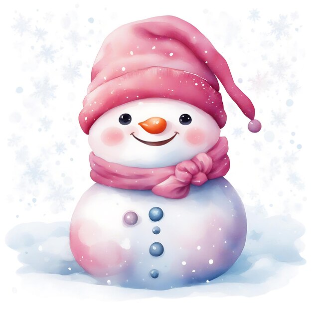 Różowy śnieżak i Boże Narodzenie Czuje się oszałamiająco Ilustracje w dzień Bożego Narodzenia