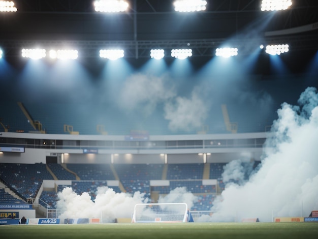 Rozpalenie podekscytowania Światłe stadiony Światła i dym Spektakl