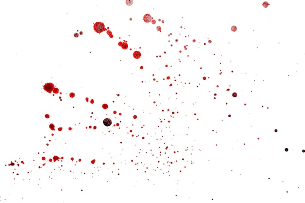 Rozpryski krwi Czerwone plamy akwareli Realistyczne rozpryski krwi na Halloween Koncepcja kropli krwi
